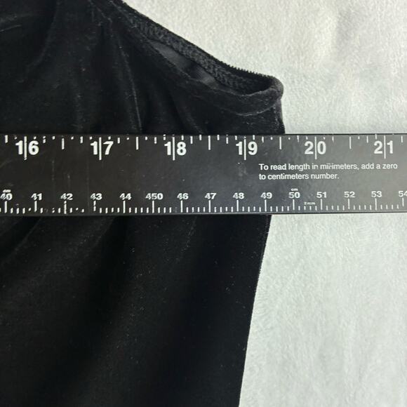 Vintage iCe Black Velvet Cowl Neck Tank Blouse Beaded Strap Womens Large Petite - Picture 7 of 8